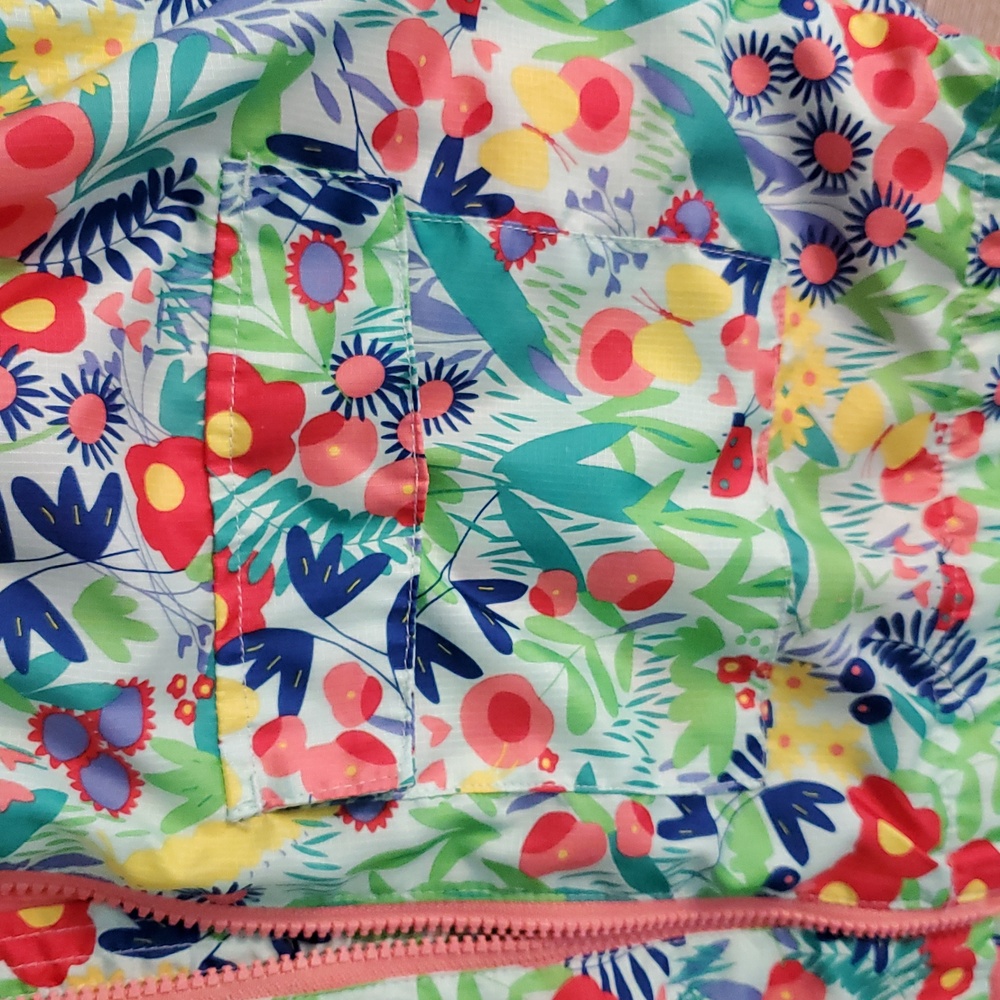Cat & Jack Colorful Floral Hooded Jacket, Size XL - Picture 5 of 7